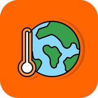 global uppvärmningen fylld orange bakgrund ikon vektor