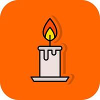 brinnande fylld orange bakgrund ikon vektor