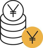 Yen gehäutet gefüllt Symbol vektor