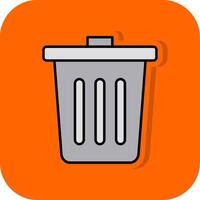 Müll gefüllt Orange Hintergrund Symbol vektor
