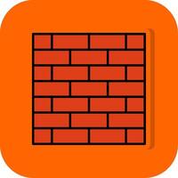 brickwall fylld orange bakgrund ikon vektor