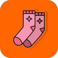 Socken gefüllt Orange Hintergrund Symbol vektor