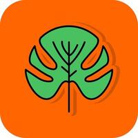 Monstera gefüllt Orange Hintergrund Symbol vektor