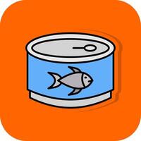 Thunfisch gefüllt Orange Hintergrund Symbol vektor