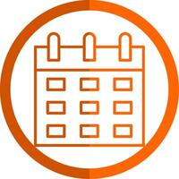 Kalender Linie Orange Kreis Symbol vektor