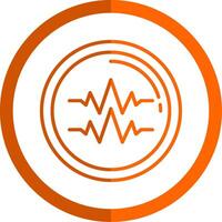 ljud takter linje orange cirkel ikon vektor