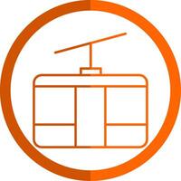 Seilbahn Linie Orange Kreis Symbol vektor