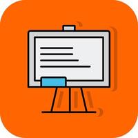 Whiteboard gefüllt Orange Hintergrund Symbol vektor