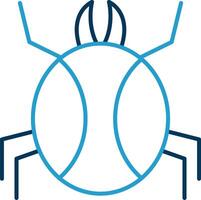 Spinne Linie Blau zwei Farbe Symbol vektor