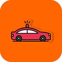 Polizei Auto gefüllt Orange Hintergrund Symbol vektor