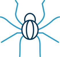 Spinne Linie Blau zwei Farbe Symbol vektor