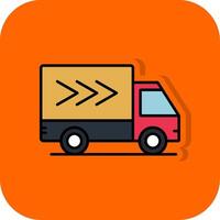 Lieferung LKW gefüllt Orange Hintergrund Symbol vektor