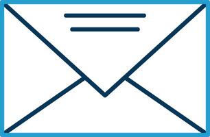 Mail Linie Blau zwei Farbe Symbol vektor