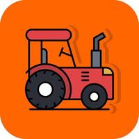 traktor fylld orange bakgrund ikon vektor