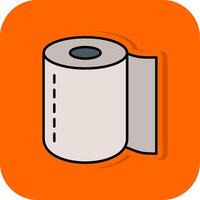 toalett rulla fylld orange bakgrund ikon vektor