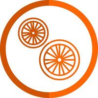 kalk linje orange cirkel ikon vektor
