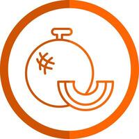 Cantaloup-Melone Linie Orange Kreis Symbol vektor