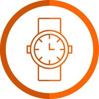 Uhr Linie Orange Kreis Symbol vektor