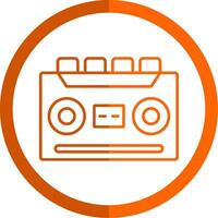 Kassette Recorder Linie Orange Kreis Symbol vektor