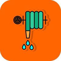 vatten slang fylld orange bakgrund ikon vektor