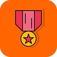 Medaille von Ehre gefüllt Orange Hintergrund Symbol vektor
