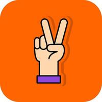 Frieden gefüllt Orange Hintergrund Symbol vektor