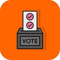 Abstimmung gefüllt Orange Hintergrund Symbol vektor