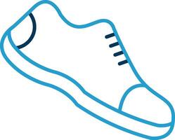 Laufen Schuhe Linie Blau zwei Farbe Symbol vektor