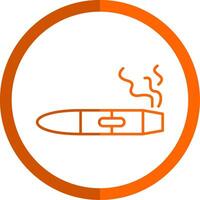 cigarr linje orange cirkel ikon vektor