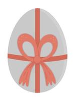 Vektor-Illustration eines Eies mit Bogen isoliert auf weißem Hintergrund. Ostern traditionelles Symbol und Gestaltungselement. süßes Frühlingssymbolbild. vektor