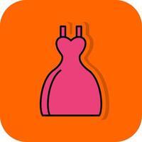 brud klänning fylld orange bakgrund ikon vektor