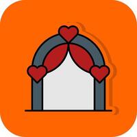 Hochzeit Bogen gefüllt Orange Hintergrund Symbol vektor