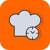 Küche Timer gefüllt Orange Hintergrund Symbol vektor