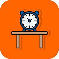 Tabelle Uhr gefüllt Orange Hintergrund Symbol vektor