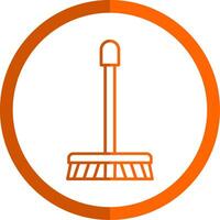 Mopp Linie Orange Kreis Symbol vektor