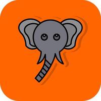 elefant fylld orange bakgrund ikon vektor