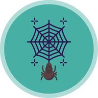 spindelnät platt mång cirkel ikon vektor