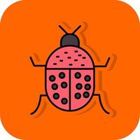 Käfer gefüllt Orange Hintergrund Symbol vektor
