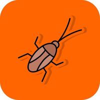 Kakerlake gefüllt Orange Hintergrund Symbol vektor