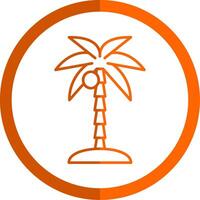 Kokosnuss Baum Linie Orange Kreis Symbol vektor