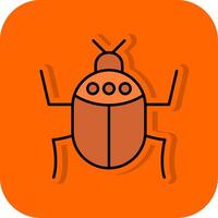 Insekt gefüllt Orange Hintergrund Symbol vektor