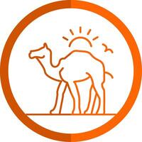 kamel linje orange cirkel ikon vektor