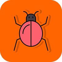 insekt fylld orange bakgrund ikon vektor