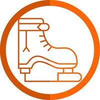 Eis Schlittschuh Linie Orange Kreis Symbol vektor