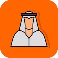 arabisch gefüllt Orange Hintergrund Symbol vektor