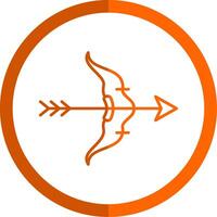 Bogen und Pfeil Linie Orange Kreis Symbol vektor