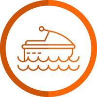 Jet Ski Linie Orange Kreis Symbol vektor