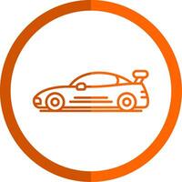 Sport Auto Linie Orange Kreis Symbol vektor