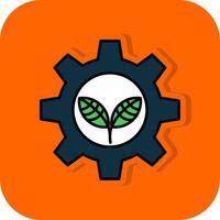 ekologi fylld orange bakgrund ikon vektor