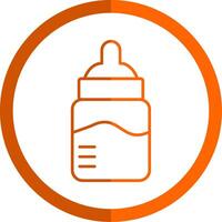 Baby Flasche Linie Orange Kreis Symbol vektor